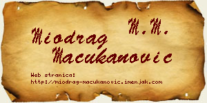 Miodrag Mačukanović vizit kartica